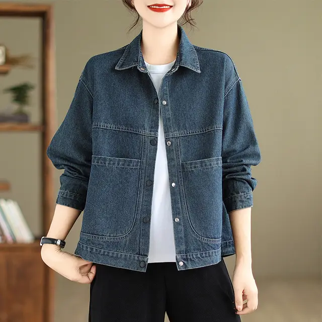 Women's Autumn Vintage Denim Jacket Vintage Blue - Shop at LoveMi