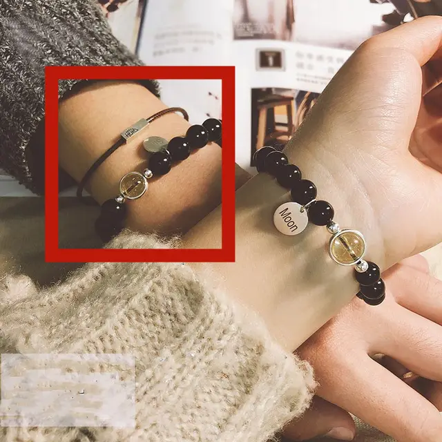 A Pair Of Natural Crystal Couple Bracelets Men - Shop at LoveMi