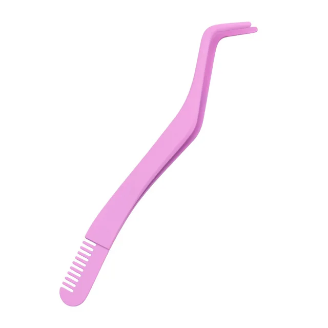 Eyelash With Comb Aid Metal Tweezers Beauty Tools Pink - Shop at LoveMi