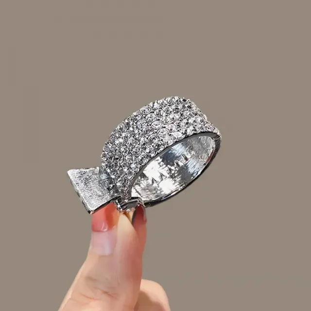 Rhinestone Anti sagging Fixed Gadget Back Head Small Hair Clip Full Diamond Silver - Shop at LoveMi