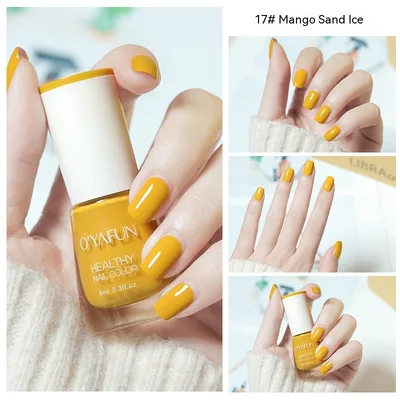 Nail Polish New Water based Long lasting Quick drying Transparent 17 Mango Smoothie - Shop at LoveMi