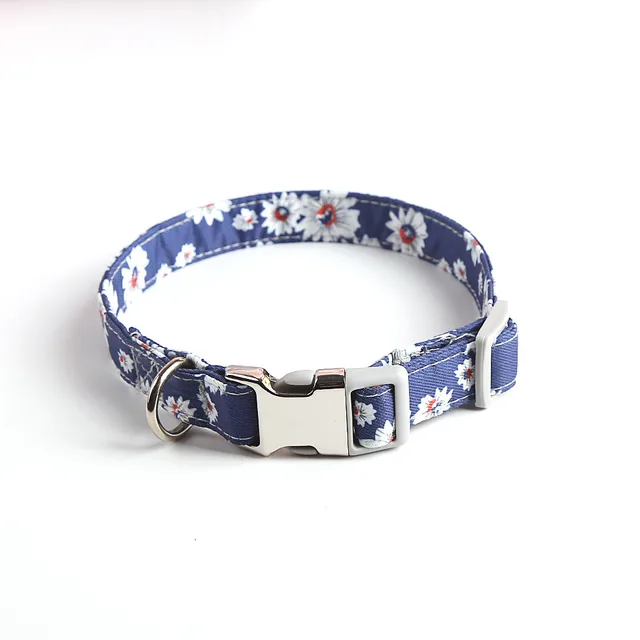 Fashion Cute Simple Pet Dog Collar Blue Flower - Shop at LoveMi