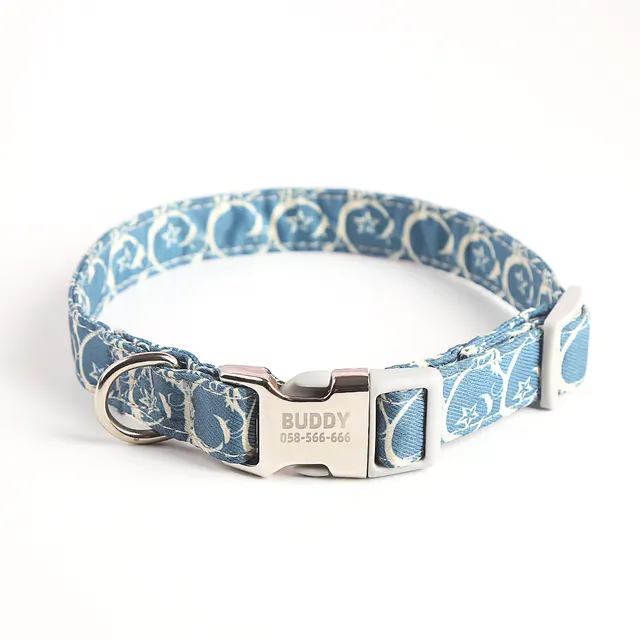 Fashion Cute Simple Pet Dog Collar Grey Blue - Shop at LoveMi