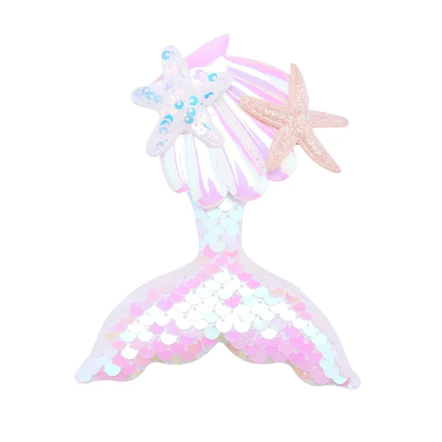 Cartoon Mermaid Tail Barrettes Little Girl Hair Clip Side White - Shop at LoveMi