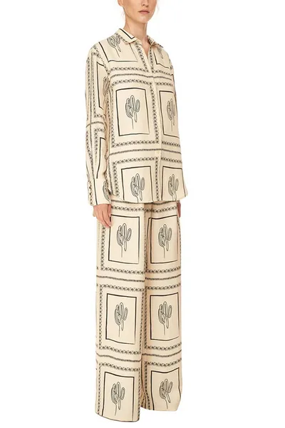 Printed Long Sleeved Shirt Pants Two piece Set For Home Wear Suit Xl - Shop at LoveMi