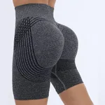 Line Hip Lifting Sport Women's High Waist Stretch Leggings - Shorts In Linen Gray