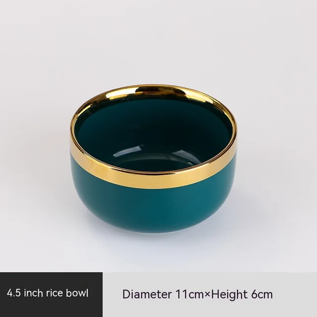 Ceramic Bowl Suit Peacock Green Plate Dinner Rice Bowl - Shop at LoveMi
