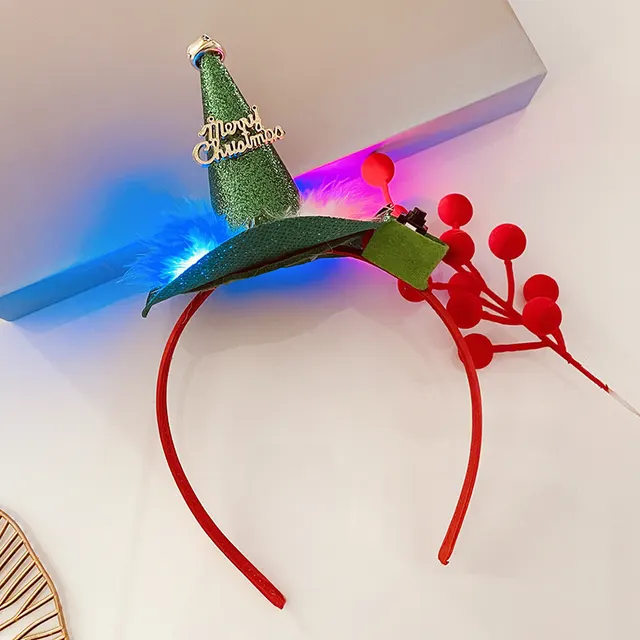 Christmas With Light Headband Snowflake Women's 7 Green Bell Letter Cap - Shop at LoveMi