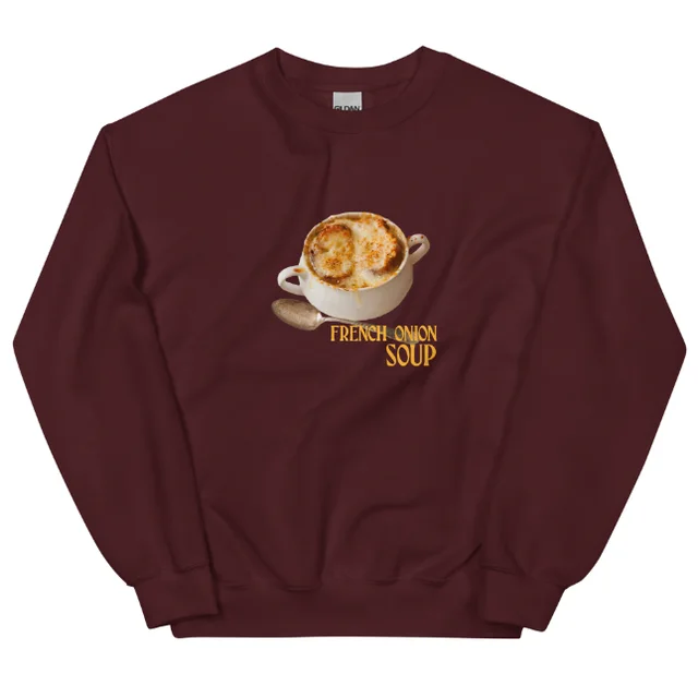 French Onion Soup Sweatshirt Maroon - Shop at LoveMi