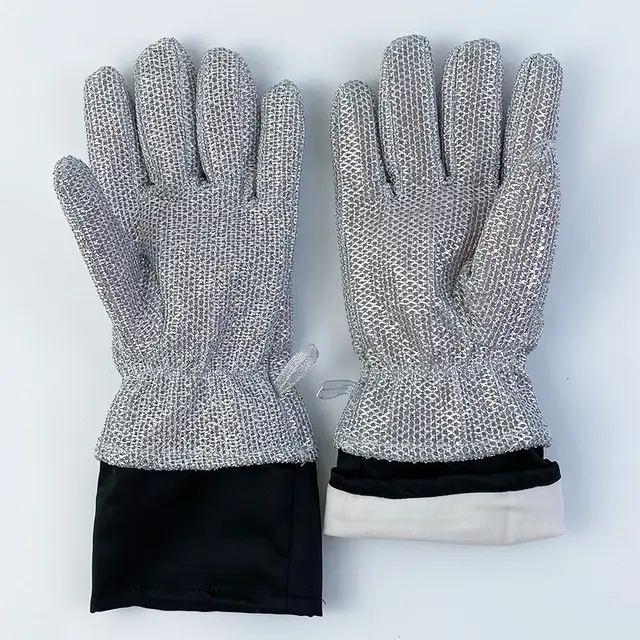 Durable Household Cleaning Silver Gloves Long Velvet Lining - Shop at LoveMi