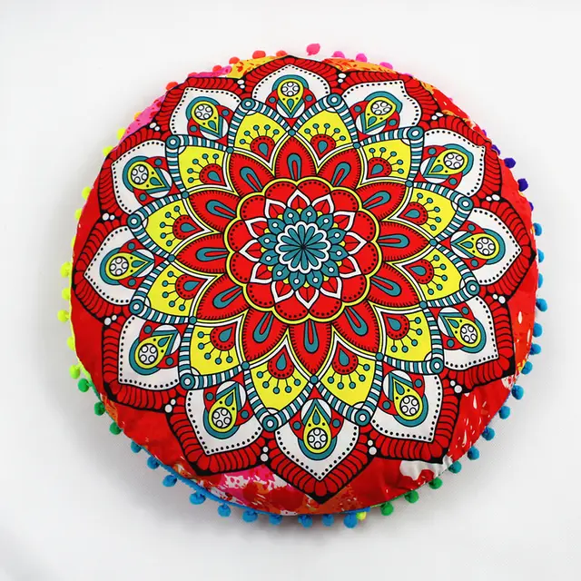 Flower Round Seat Cover Furniture Cushion Case Red New Flowers - Shop at LoveMi