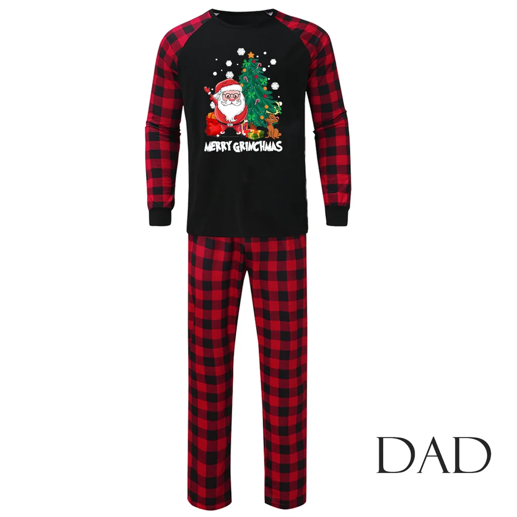 Christmas Parent-child Wear Family Pack Homewear Pyjamas Suit - Jjfa 01 239 White Words - View 1
