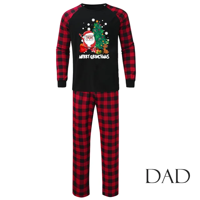 Christmas Parent child Wear Family Pack Homewear Pajamas Suit Jjfa 01 239 White Words - Shop at LoveMi