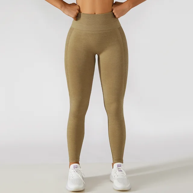 High Waist Workout Hip Lifting Sport Tights Running Desert Gold - Shop at LoveMi