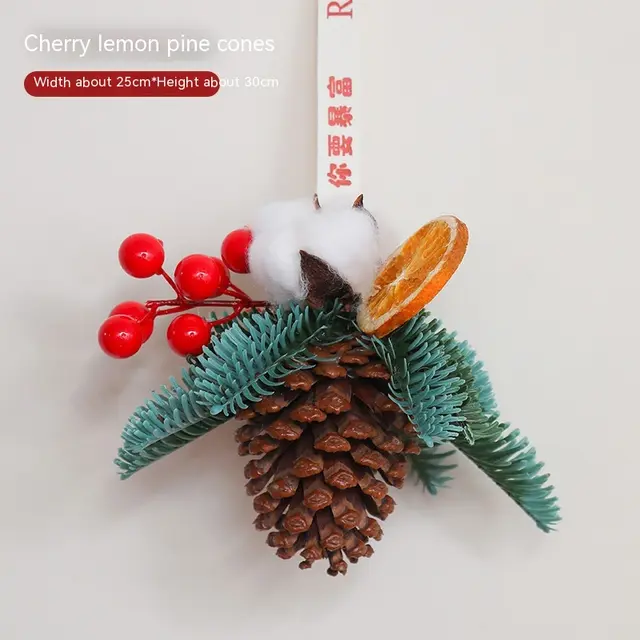 Christmas Decoration Pine Cone Pendant Cherry Lemon Pine Cone - Shop at LoveMi