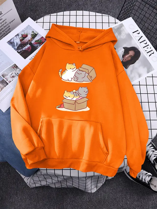 Two cute cats playing hide and seek in carto Orange - Shop at LoveMi