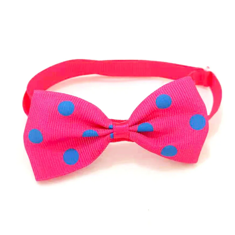Pet Supplies Accessories Polka Dot Bow Tie - Rose Red Color Dots - View 1