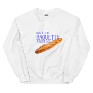 European American Fashion Floral Print Crew Neck Long Stick Bread Sweatshirt - White