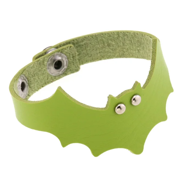 Bat Leather Sexy Bangle Bracelet Green - Shop at LoveMi