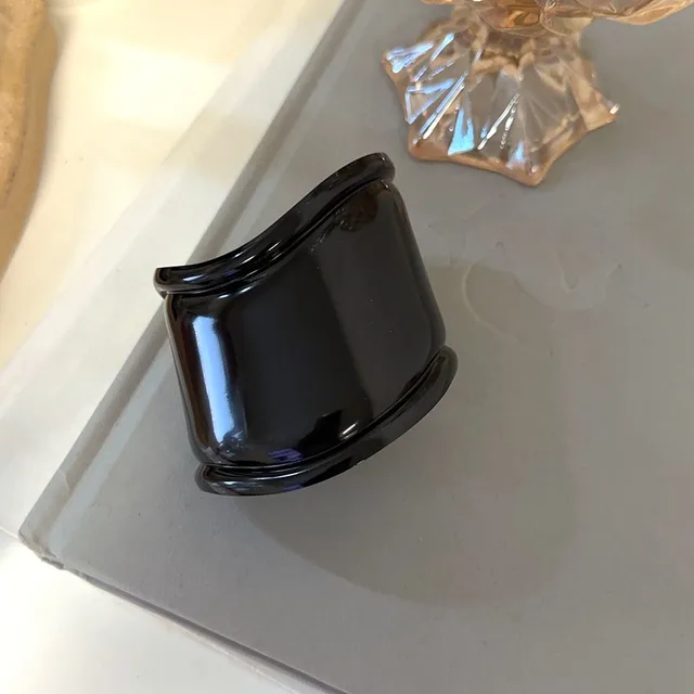 Cold Wind Niche Design Wide brimmed Irregular Bracelet Black Wide Edge Style - Shop at LoveMi