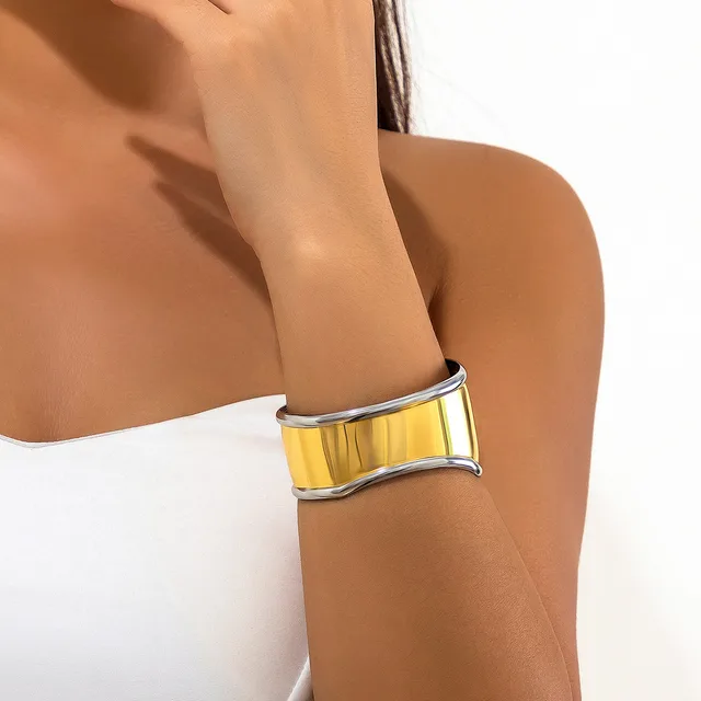 Retro Irregular Exaggerated Three dimensional Wide Bracelet 03 Mixed Color 2141 - Shop at LoveMi
