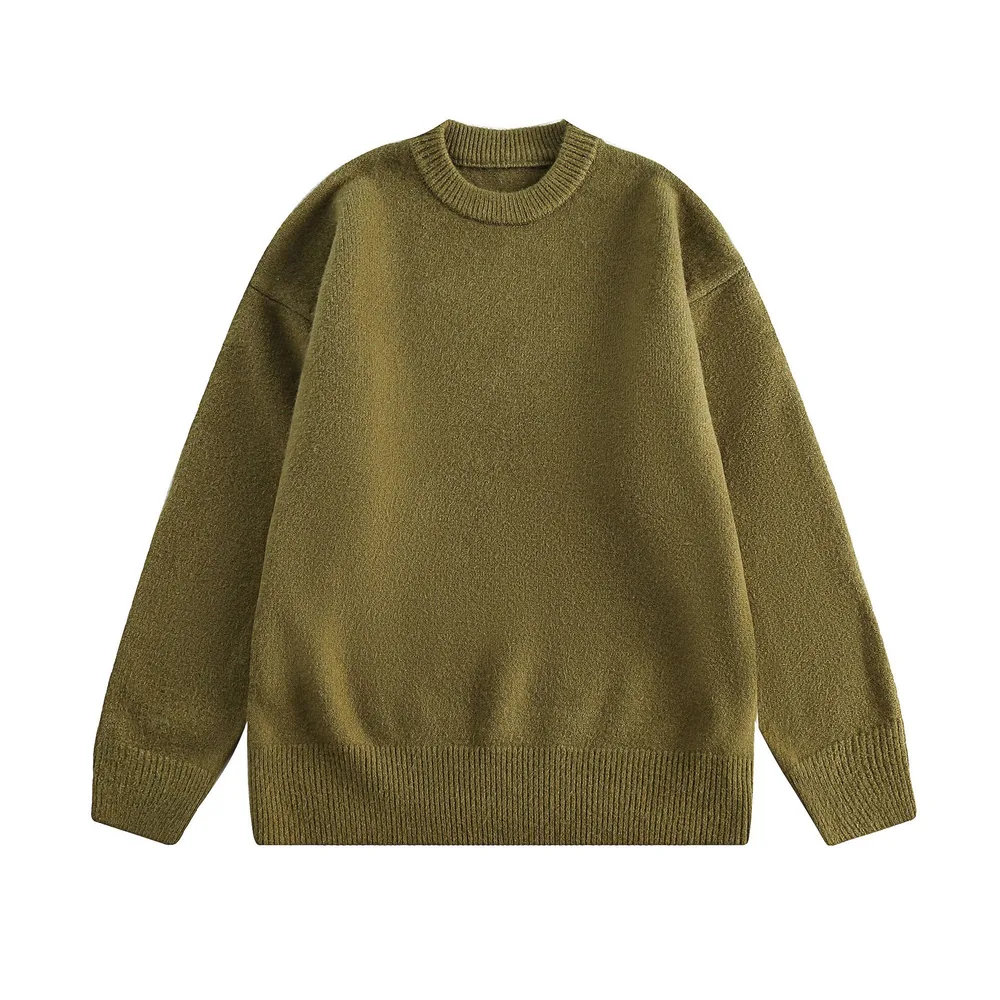 Vintage Thick Needle Sweater Autumn And Winter Undershirt Green - Shop at LoveMi