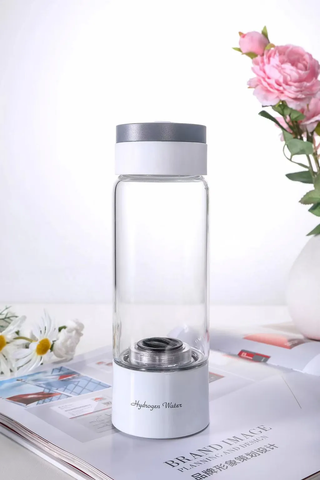 Hydrogen And Oxygen Separation Water Element Ionic Screen Protector High Concentration Electrolytic Hydrogen-rich Cup - White