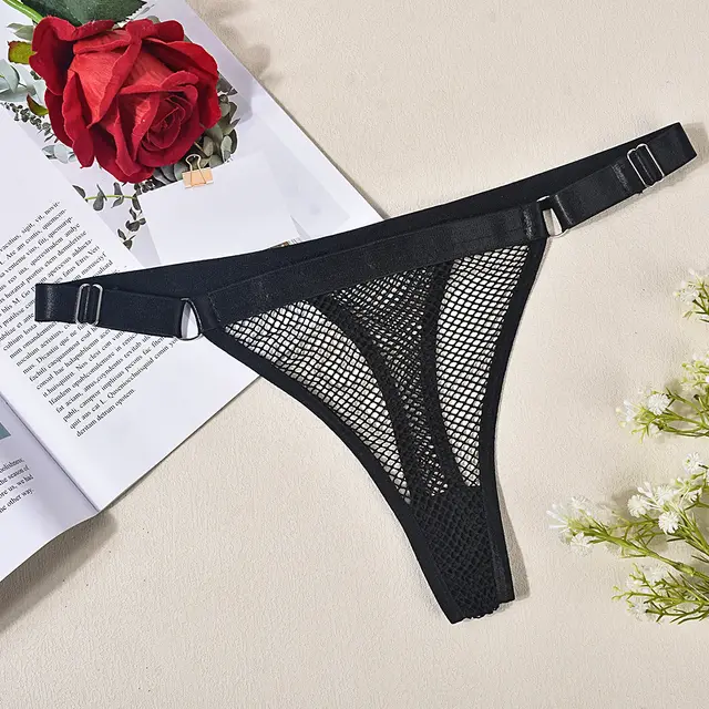 Women's Fashion Fishnet Low Waist Adjustable Pant Belt T back Black - Shop at LoveMi