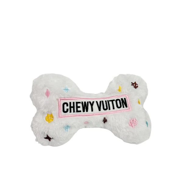 Cute Pet Dog Sound Toy Chewyvuiton White Bones - Shop at LoveMi
