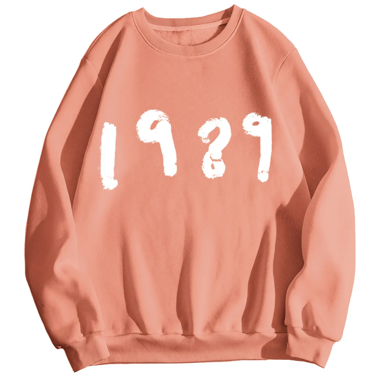 Fashion 1989 Casual Long Sleeve Loose Round Neck Sweater - Orange