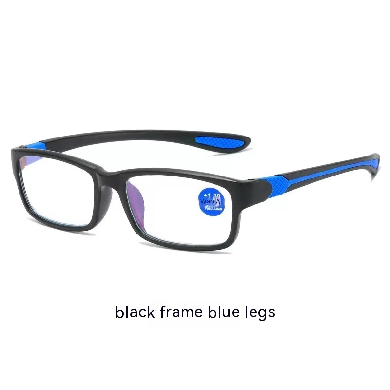 Anti-Blue Ray TR90 Color Two-color Sports Frame Reading Glasses - Blue