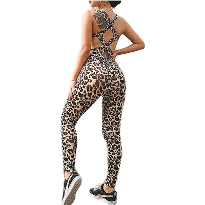 Jacquard Yoga Pants Women's Ink Tie dyed One piece Polyester Trousers Leopard Print - Shop at LoveMi