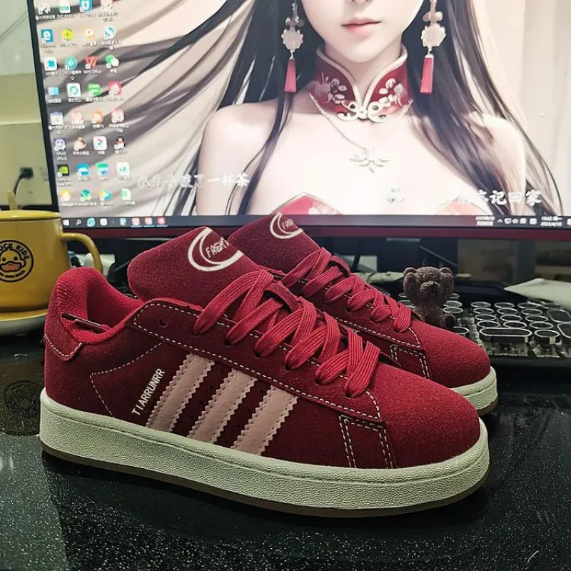 Mesh Lace up Sneaker Rubber Low Heel Red - Shop at LoveMi
