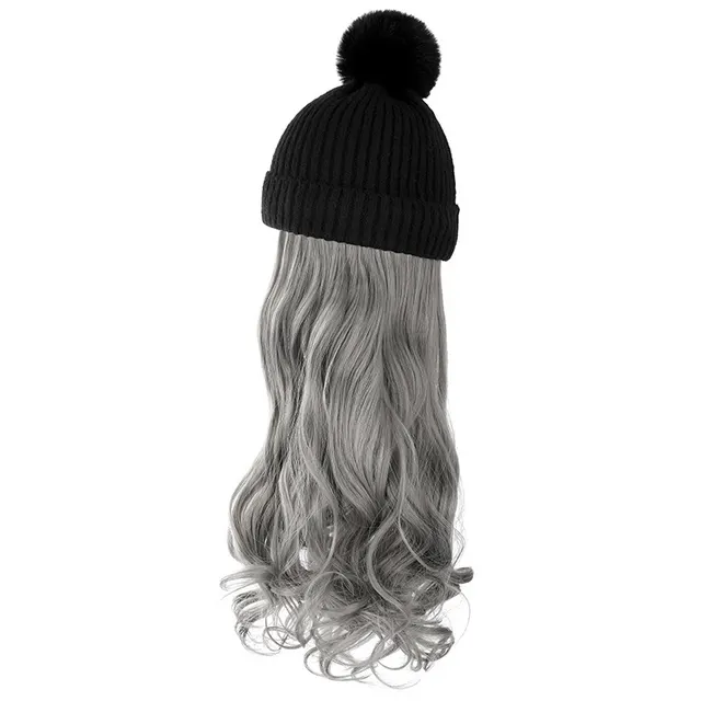 Autumn And Winter New Removable Fashion Woolen Hat Black Granny Grey - Shop at LoveMi