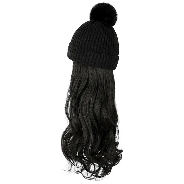 Autumn And Winter New Removable Fashion Woolen Hat Black Natural Black - Shop at LoveMi