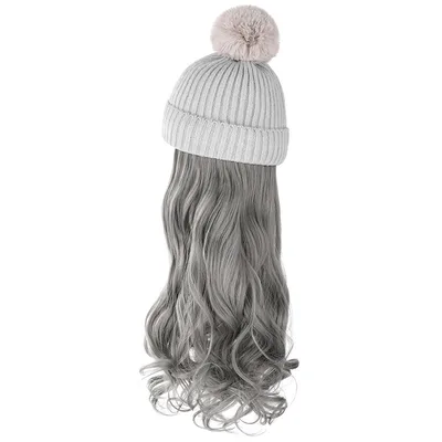 Autumn And Winter New Removable Fashion Woolen Hat Gray Granny Grey - Shop at LoveMi