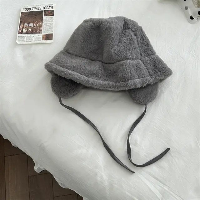 Ladies New Ear Protection Bucket Hat Gray - Shop at LoveMi