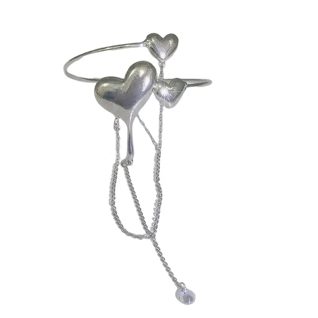 Metal Heart Armband Cold Wind Sweet Cool Wind Bracelet Size Love Heart - Shop at LoveMi