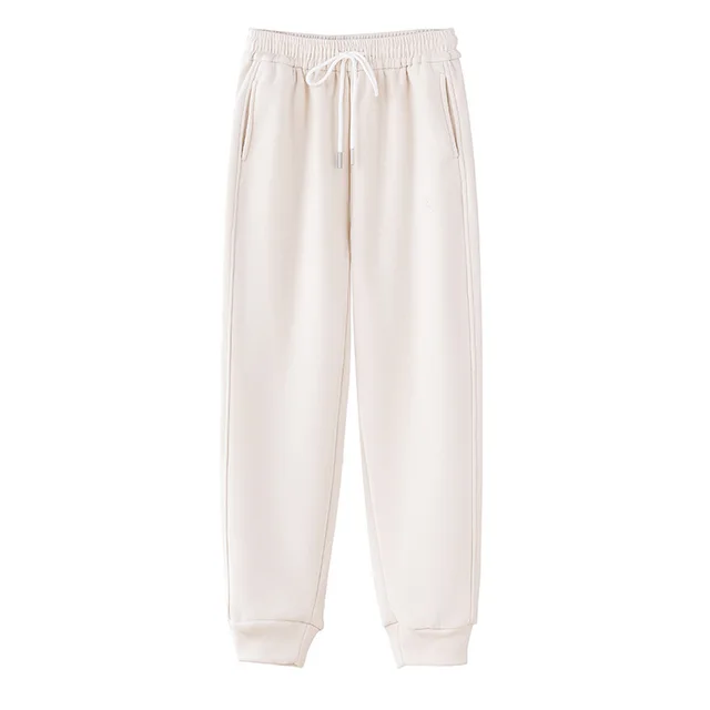 Women's Autumn Winter Ankle banded Thick Casual Pants Outdoor Classic White - Shop at LoveMi