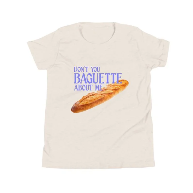Long Stick Bread About Me T shirt Digital Printing Heather Dust - Shop at LoveMi