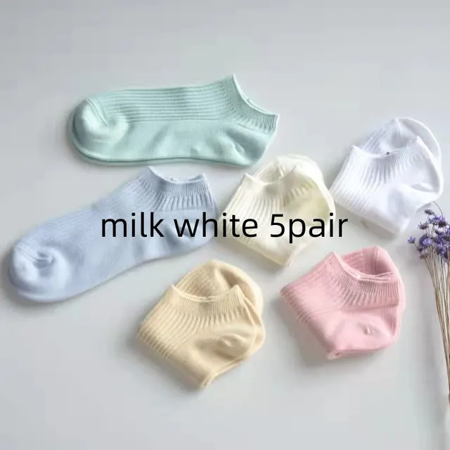 Women's Low cut Athletic Socks Sweat absorbent Short Waist Female Cotton Socks Milk Version I In White Pairs - Shop at LoveMi