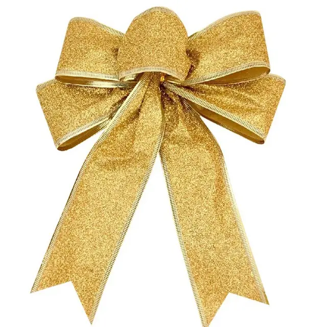 Pendant Christmas Gold Bow Decoration Large Bow Width About 20Cm - Shop at LoveMi