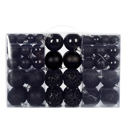 Christmas Ball Hanging Boxed Decorations 100 Boxed Black - Shop at LoveMi