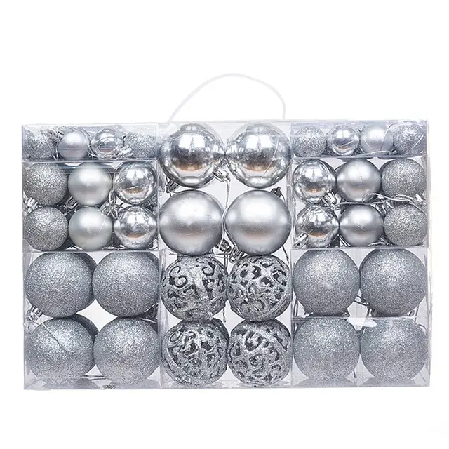 Christmas Ball Hanging Boxed Decorations 100 Boxed Silver - Shop at LoveMi
