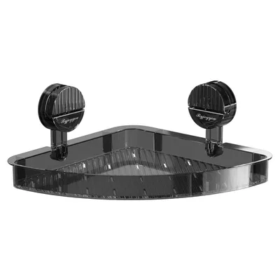 Suction Cup Punch free Toilet Corner Shower Triangle Storage Rack Transparent Gray - Shop at LoveMi