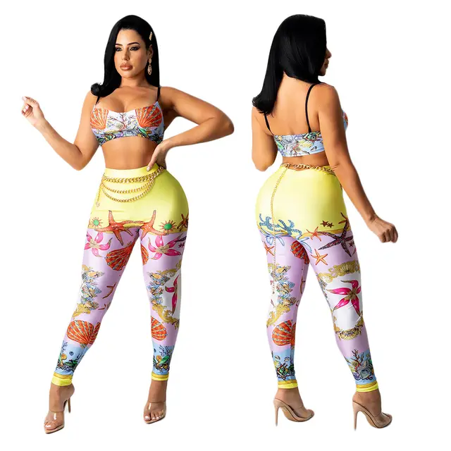 Sexy Fashion Printed Trousers Casual Two piece Suit K7034 1 - Shop at LoveMi