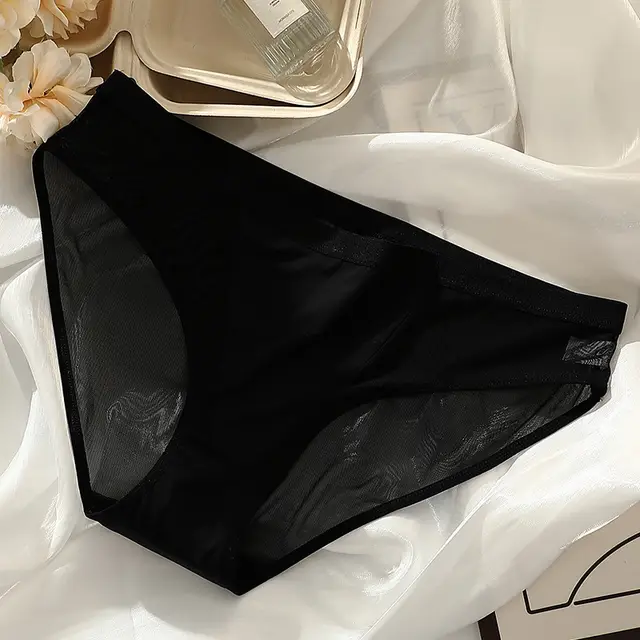 Mesh Ultra thin Briefs Quick drying Cotton Crotch Underwear Women's Foreign Trade Carbon - Shop at LoveMi