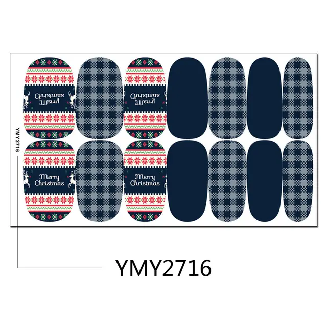 Christmas Nail Sticker Snowflake Snowman Elk Ymy2716 - Shop at LoveMi