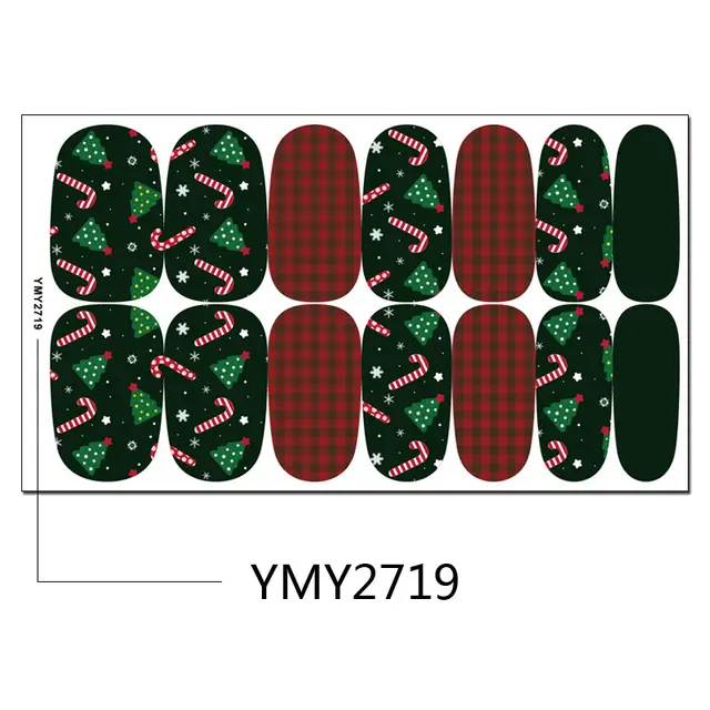 Christmas Nail Sticker Snowflake Snowman Elk Ymy2719 - Shop at LoveMi