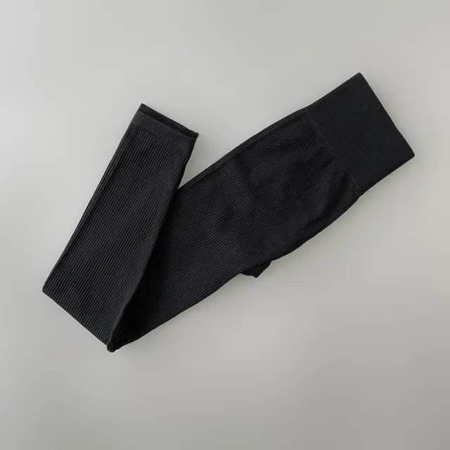 New Leggings Outer Wear Spring And Summer Women's Clothing Solid Color Stretch Tight Sports Pants Yoga Fitness Thread Trousers Black - Shop at LoveMi